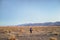 The Hiker at Sand Dune during Sunset at Death Valley National Pa