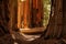 Hiker in Sequoia national park in California, USA