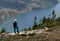 Hiker Standing Above Ring Lake