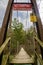 Hiker Swinging Footbridge - 1