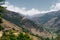 hiker on the trail in the Himalayan mountains.Trek around Annapurna.