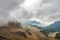 Hiker trekking in the mountains. Iztaccihuatl volcano in Popocatepetl National Park, Mexico