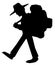 Hiker Walking Silhouette