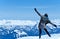 Hiker woman enjoying the Upper mountains of Dachstein Krippenstein, Austria