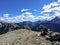 Hikers admiring the glorious view of the Rocky Mountains after completing the Sulphur Skyline Trail