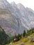 Hikers on a Alpine mountain, gauli glacier in Switzerland alps