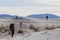 Hikers Backpacking in White Sands National Park