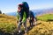 Hikers climbing the mountain