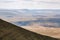 Hikers climbing steep ridge, Pen Y Fan, Brecon Beacons, Wales UK