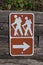 Hikers Crossing Right Sign
