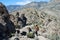 Hikers descending Turtlehead Peak in Red Rock Canyon, NV