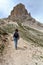 Hikers on Dolomites path