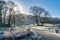 Hikers on frosty morning in Langdale