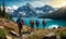 Hikers Gazing at Mountain Beauty