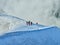 Hikers on glacier at Aiguille du Midi, Chamonix, France