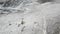 Hikers group in a moor snow capped landscape in winter. Spain,