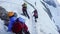 Hikers at hiking expedition toward Mont Blanc