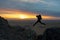 Hikers jumping