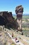 Hikers on Misery Ridge Trail in Smith Rock State Park, Oregon.