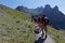 Hikers on the paths around Chamrousse