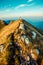 hikers shelter on top of italian alps mountains