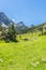 Hikers in the summer, in the Catalan Pyrenees Mountains