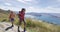 Hikers tramping up famous hike to Roys Peak on South Island, New Zealand