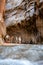 Hikers and trekkers in The Narrows trail on The Virgin River