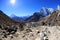 Hikers trekking on the way to everest base camp