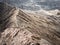 Hikers Walking Around Rim of Gunung Bromo Volcano,