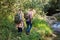 Hikers walking mountain