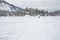 Hiking across Frozen Emerald Lake in Yoho