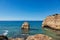 Hiking around the beach of Praia do Carvalho and Carvoeiro near the Benagil cave in Lagoa, Algarve, Portugal