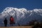 Hiking around Sarangkot with view of Mountain Annapurna in Background
