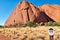 Hiking around Uluru Ayers Rock. Northern Territory. Australia