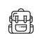 Hiking Backpack Line Icon. Touristic Camping Bag. Rucksack Luggage.