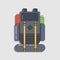 Hiking bag flat design icon