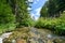 Hiking in the beautiful trail of Gorges Du Dailley in the Valais, Switzerland in summer 2023