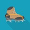 Hiking boots with crampons icon