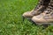 Hiking Boots in Grass