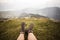 Hiking boots on a mountain tour