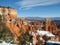 Hiking at Bryce canyon national park on a winter windy day.