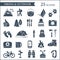 Hiking and camping icons. Vector set.