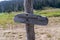 Hiking directional sign for Upper Brooks Lake in Wyoming