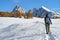 Hiking in the Dolomites in autumn