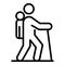Hiking family icon, outline style