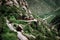 Hiking footpath to Santa Maria de Montserrat abbey in Spain