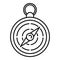 Hiking hand compass icon, outline style