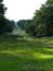 Hiking image with trees, grass, and a long footpath