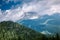 Hiking Italian Dolomites,Beautiful Lake Sorapis Lago di Sorapis in Dolomites, popular travel destination in Italy